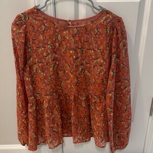 Kori Orange Floral Blouse